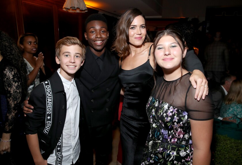 Parker Bates, Niles Fitch, Mandy Moore and Mackenzie Hancsicsak from "This Is Us"