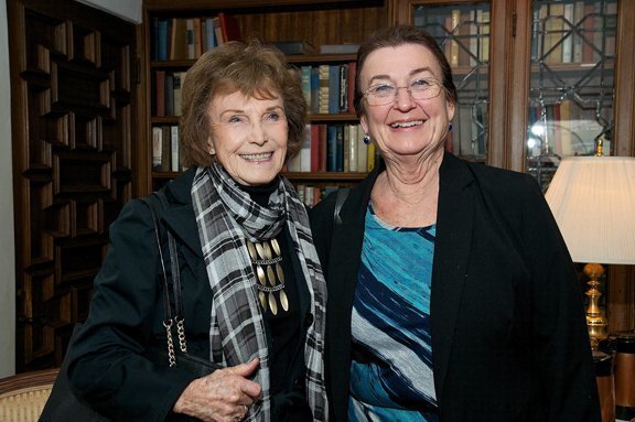 Mary Kinyon and Sharon Rollinson attend Social Service League of La Jolla's Winter Musicale, Jan. 11, 2015 at the historic Darlington House to benefit League House, which provides affordable housing for seniors.