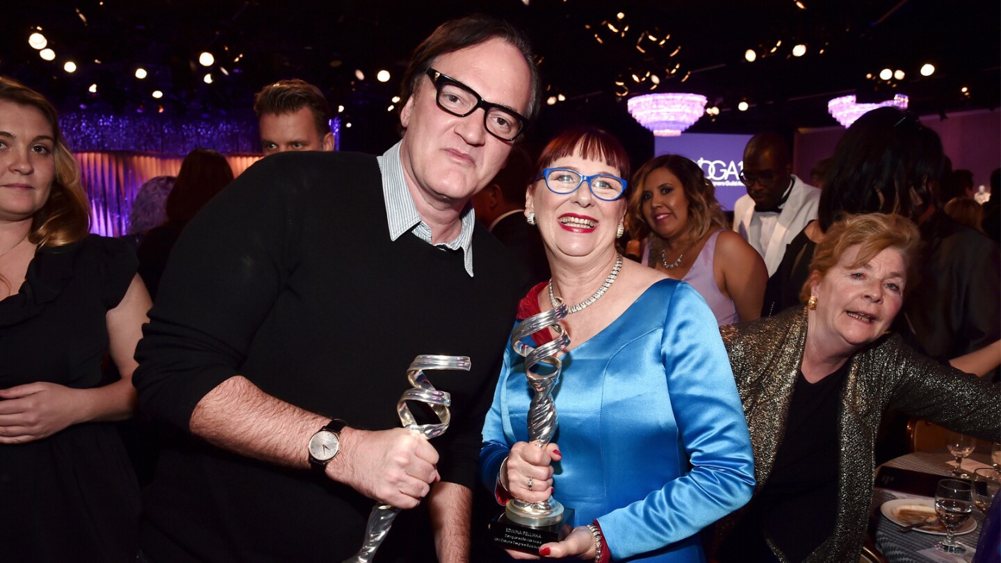"The Hateful Eight" writer-director Quentin Tarantino received the distinguished collaborator award, and Edwina Pellikka was honored with the distinguished service award.