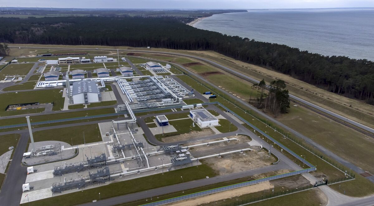 The landfall facilities of the 'Nord Stream 2' gas pipeline in Lubmin, Germany.