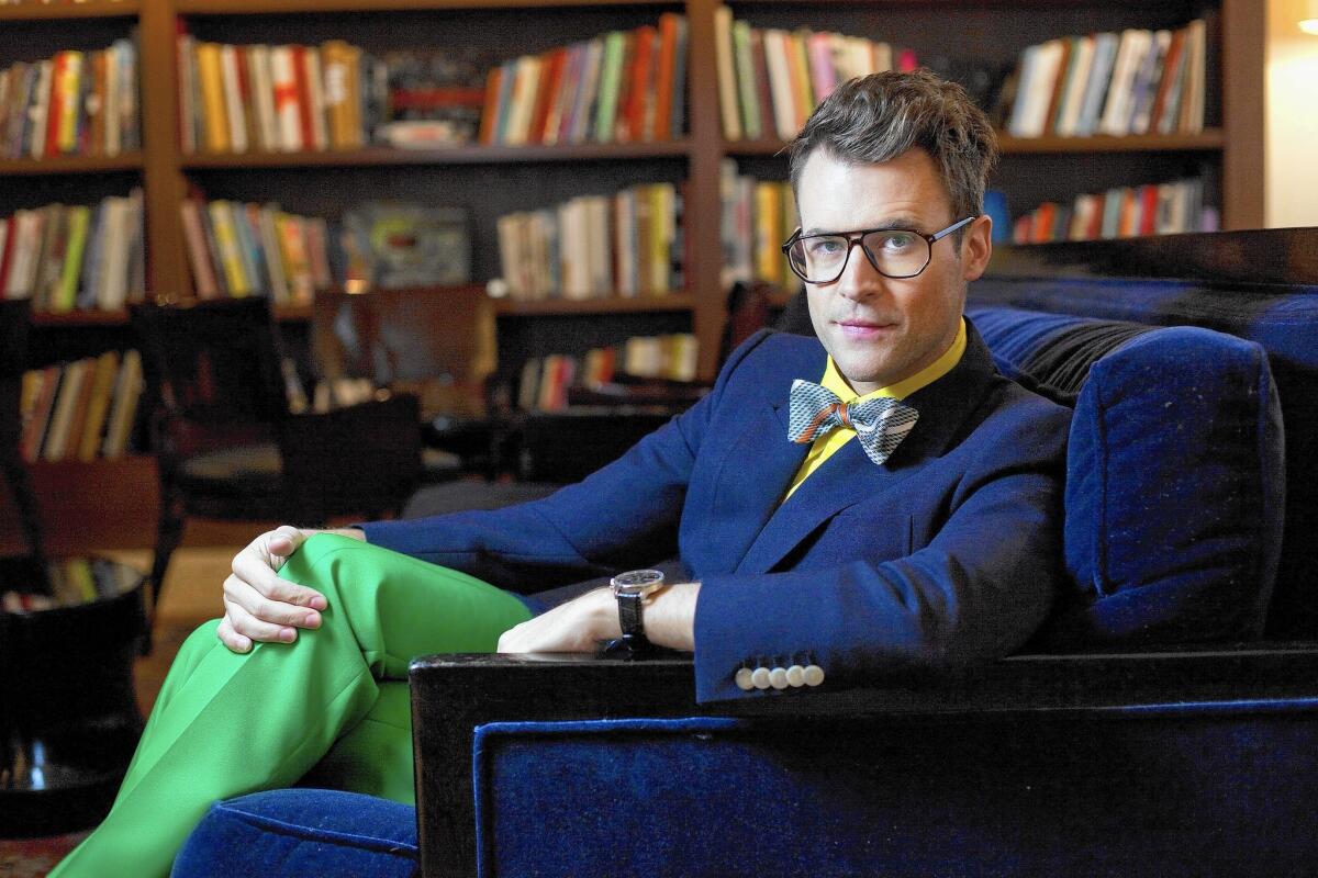 "Fashion Police" co-host and celebrity stylist Brad Goreski relaxes at the Mercer Hotel in New York.