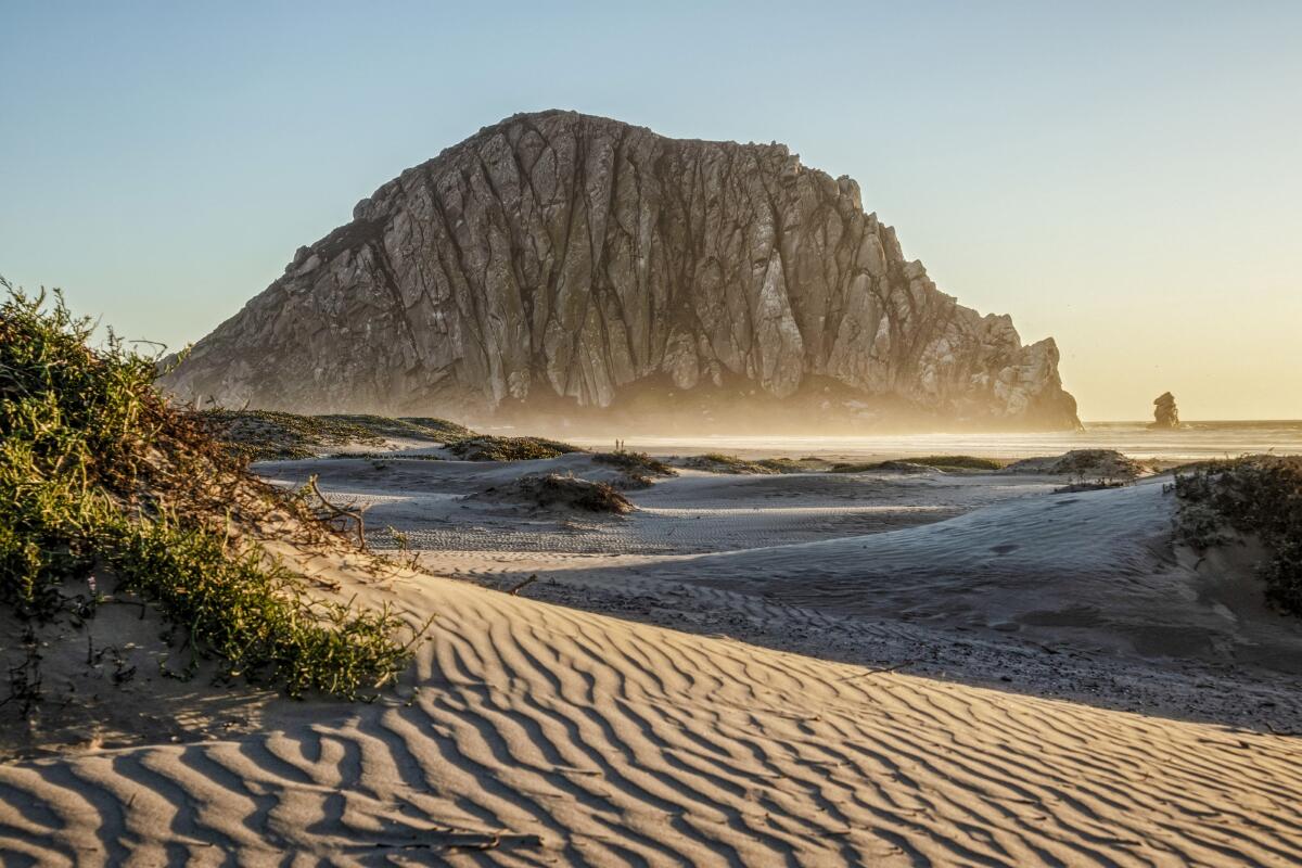 Morro Rock seen from Morro Strand State Beach