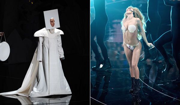Lady Gaga changes into barely anything