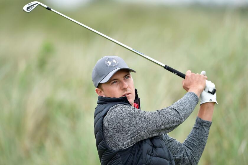 SOUTHPORT, ENGLAND - JULY 20: Jordan Spieth of the United States in action during the first round of the 146th Open Championship at Royal Birkdale on July 20, 2017 in Southport, England. (Photo by Stuart Franklin/Getty Images) ** OUTS - ELSENT, FPG, CM - OUTS * NM, PH, VA if sourced by CT, LA or MoD **
