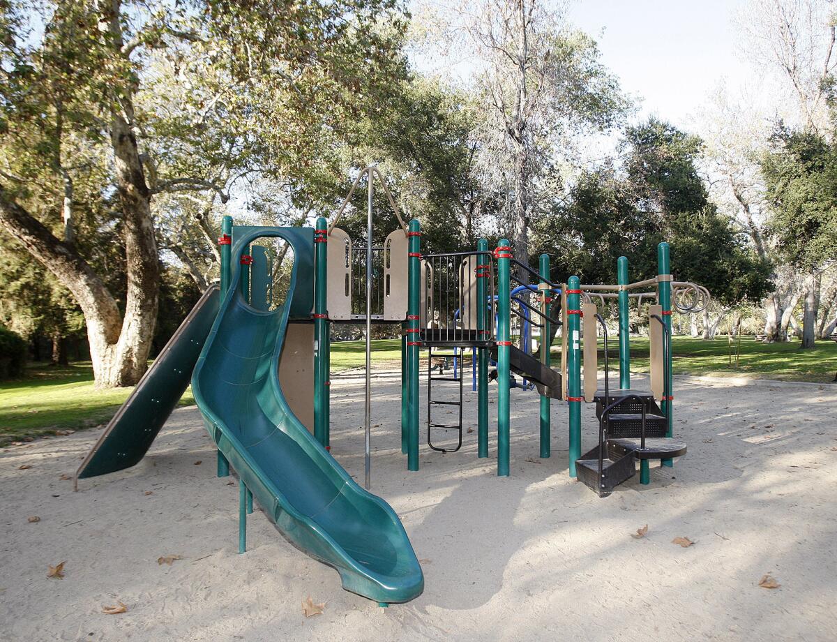 Playground equipment at Verdugo Park, donated by the Americana at Brand to Glendale as part of citywide upgrades to parks, pictured on Friday, Feb, 14, 2014.