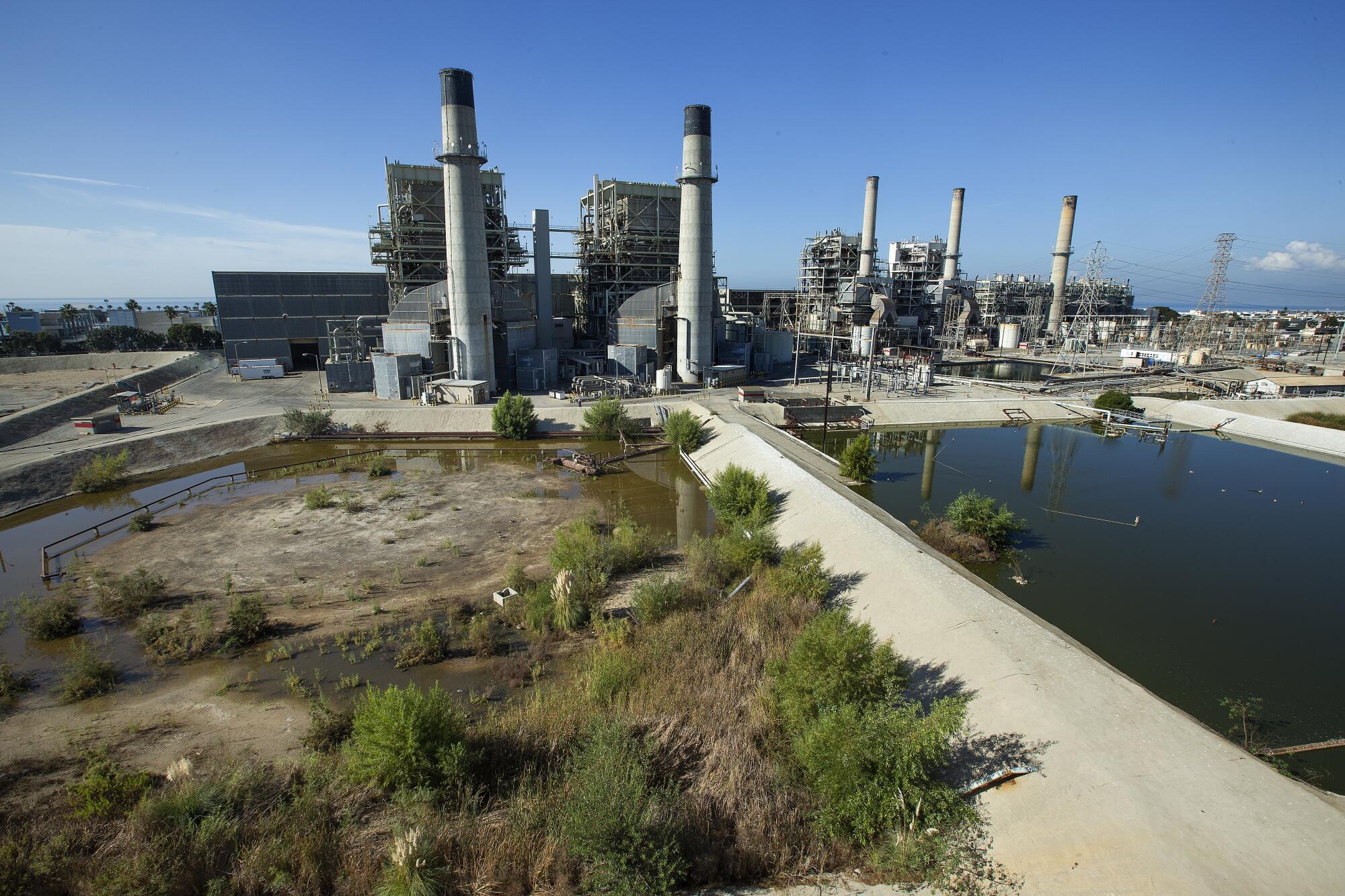 A coastal power plant