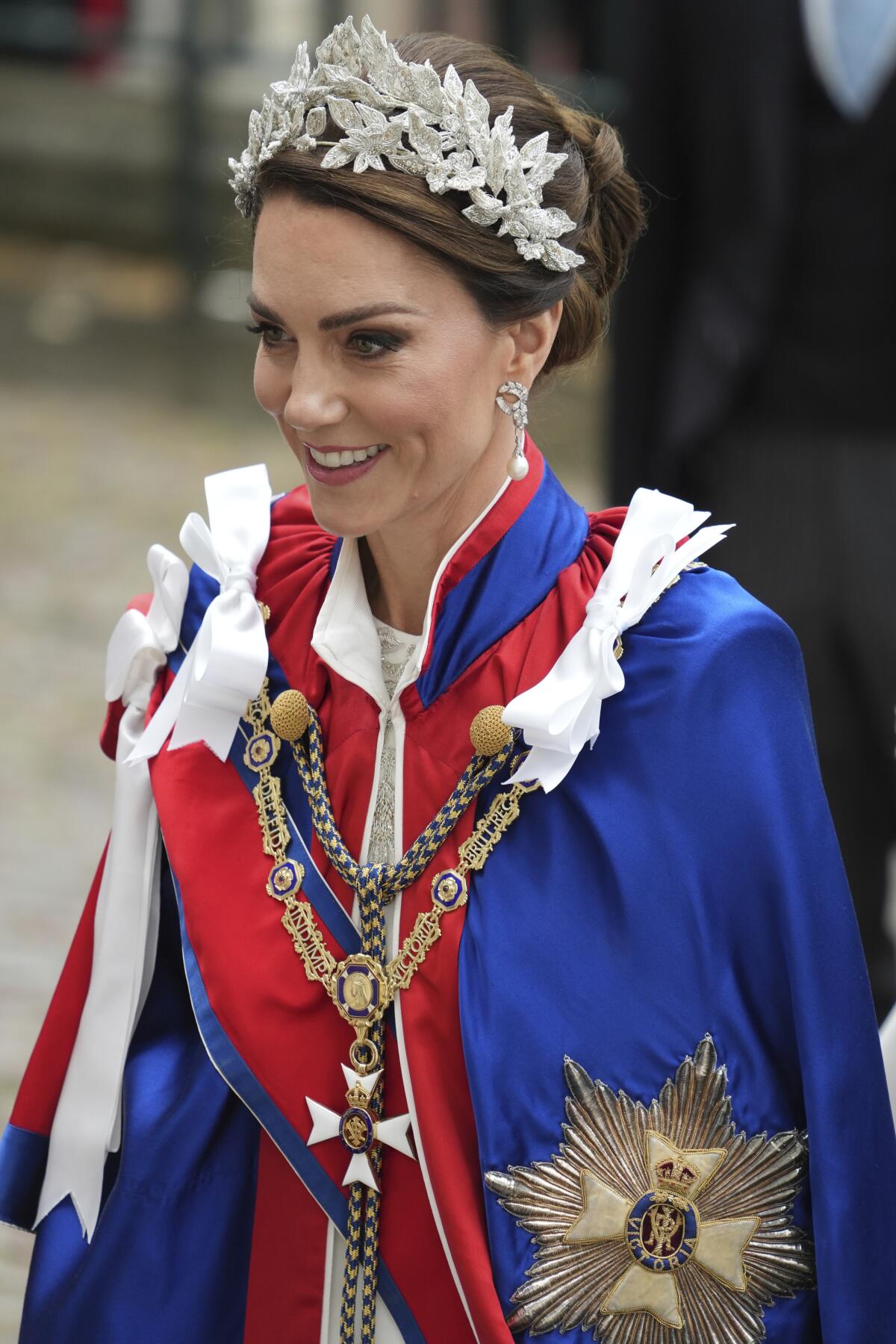 The Princess of Wales in regal robes.