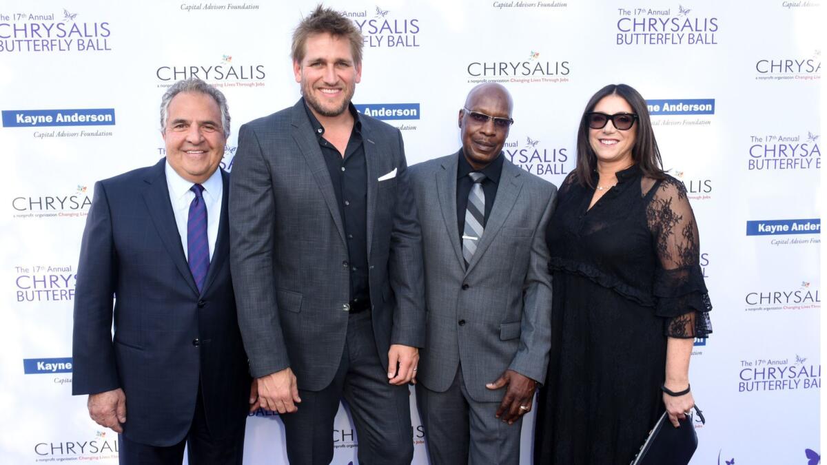 Honorees at the 17th annual Chrysalis Butterfly Ball fundraiser on June 2: Jim Gianopulos, from left, Curtis Stone, Myron Tobin and Stacey Sher.