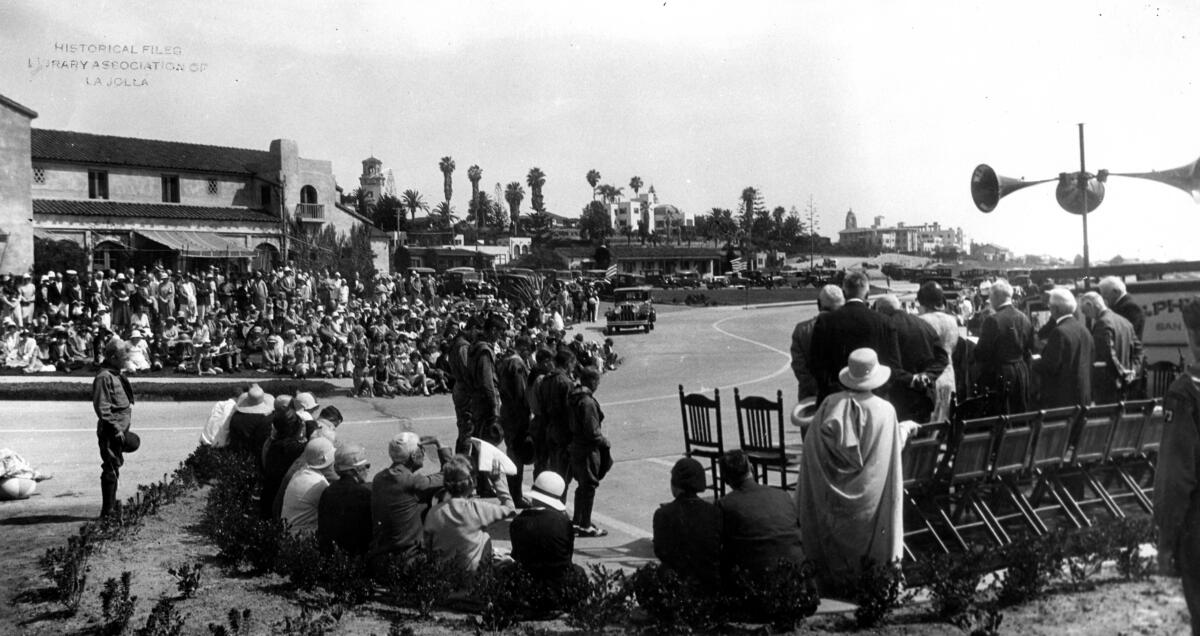 A dedication ceremony is held for the Children's Pool in May 1931.