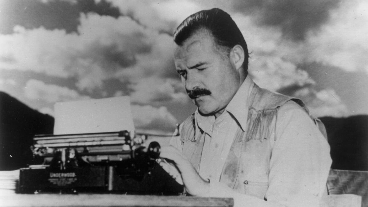 Ernest Hemingway left his typewriter behind when he visited Los Angeles in 1937.
