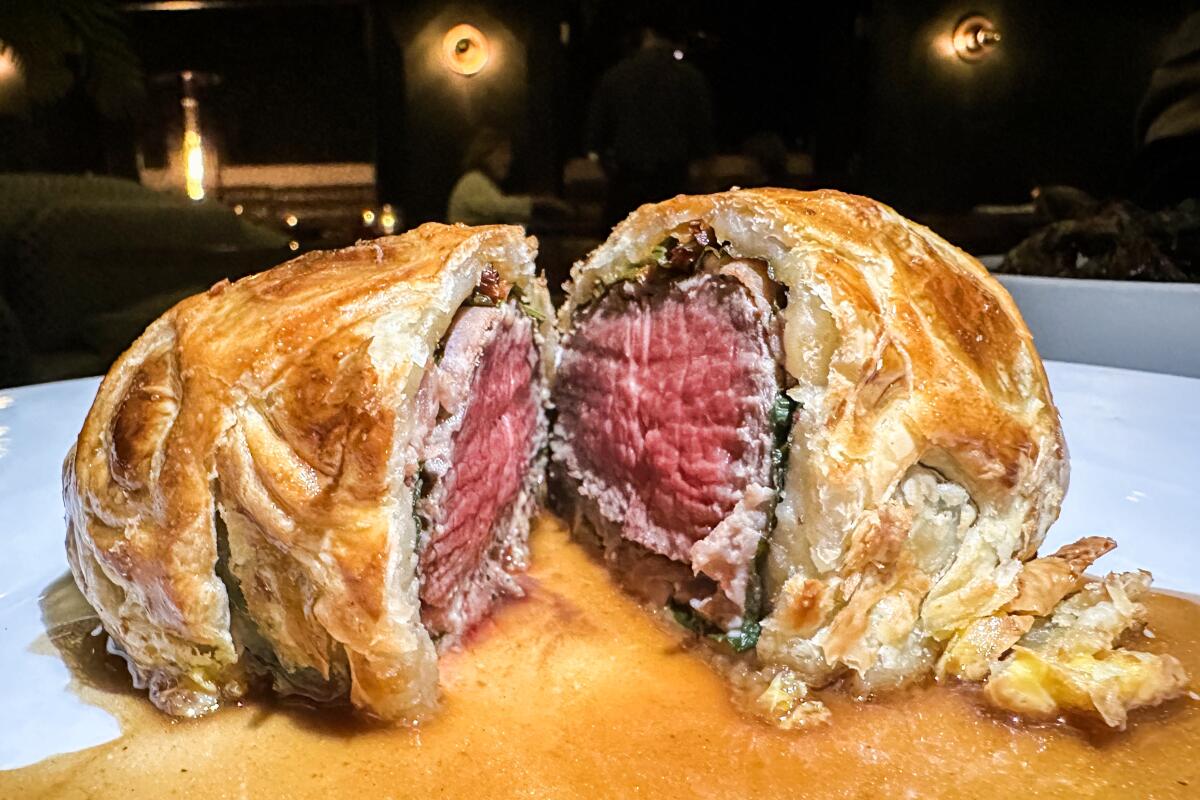Beef Wellington at Mr. Lyons in Palm Springs