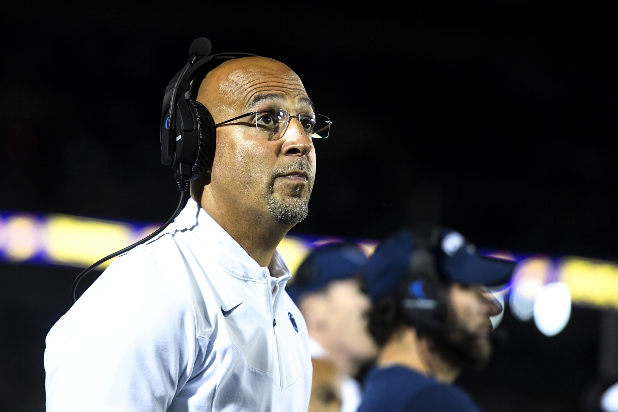 Penn State coach James Franklin watches his team play Indiana in State College, Pa., on Oct. 02.
