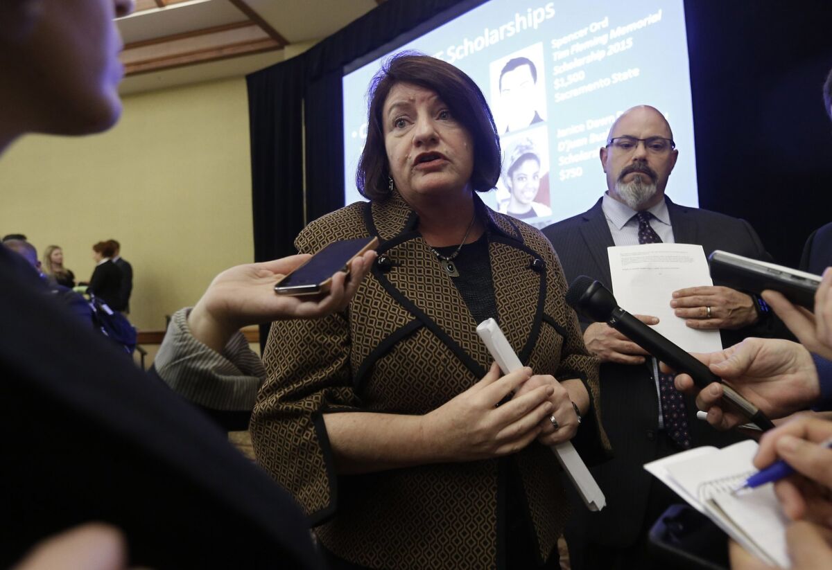 Assembly Speaker Toni Atkins (D-San Diego) was among supporters of a package of bills aimed at helping women in California.