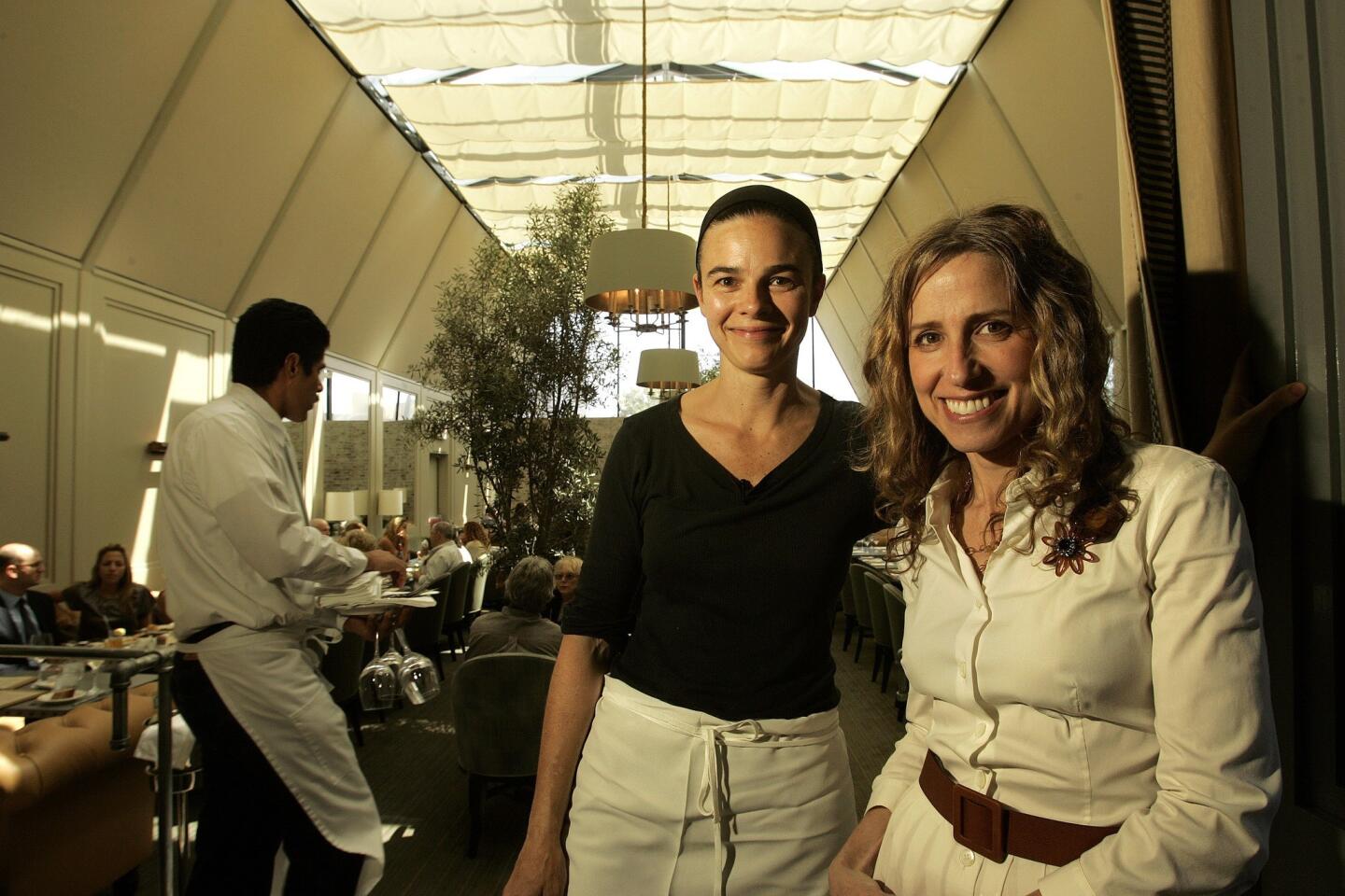 Chef Suzanne Goin, left, and wine director Caroline Styne, co-owners of Tavern Restaurant in Brentwood and Lucques. Goin is nominated for outstanding chef and Styne is nominated for outstanding restaurateur.