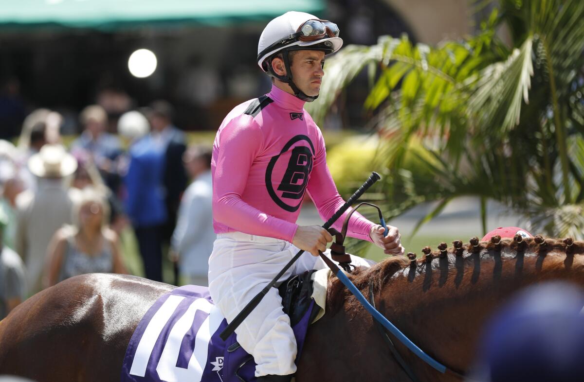 Jockey Flavien Prat will win another riding title today at Del Mar. He had four winners on Sunday.