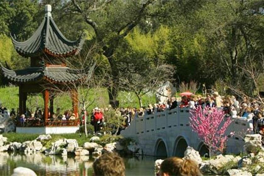 After a decade of work to bring one of the largest classical Chinese gardens outside China to Southern California, dedication ceremonies were held Saturday for Liu Fang Yuan, or the Garden of Flowing Fragrance, at the Huntington Library, Art Collections and Botanical Gardens in San Marino. The invitation-only event was attended by hundreds of dignitaries, donors and supporters. The garden will open to the public Feb. 23.