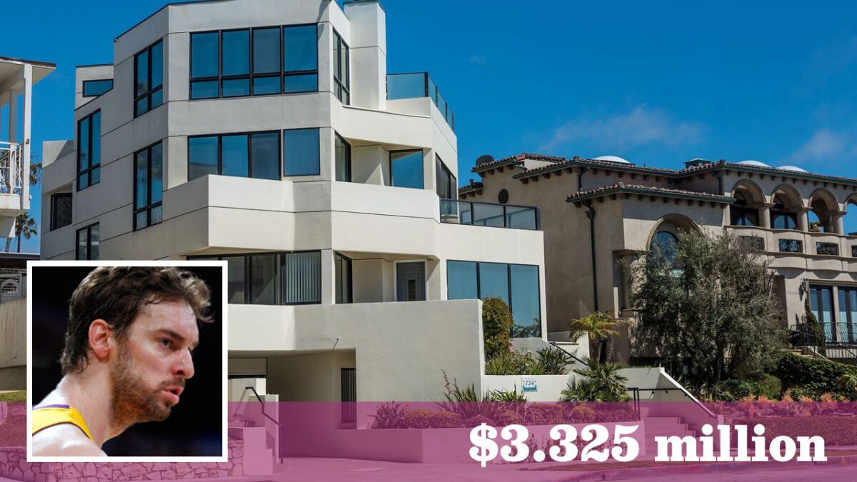 Former Lakers star Pau Gasol has sold his home in Redondo Beach for $3.325 million.