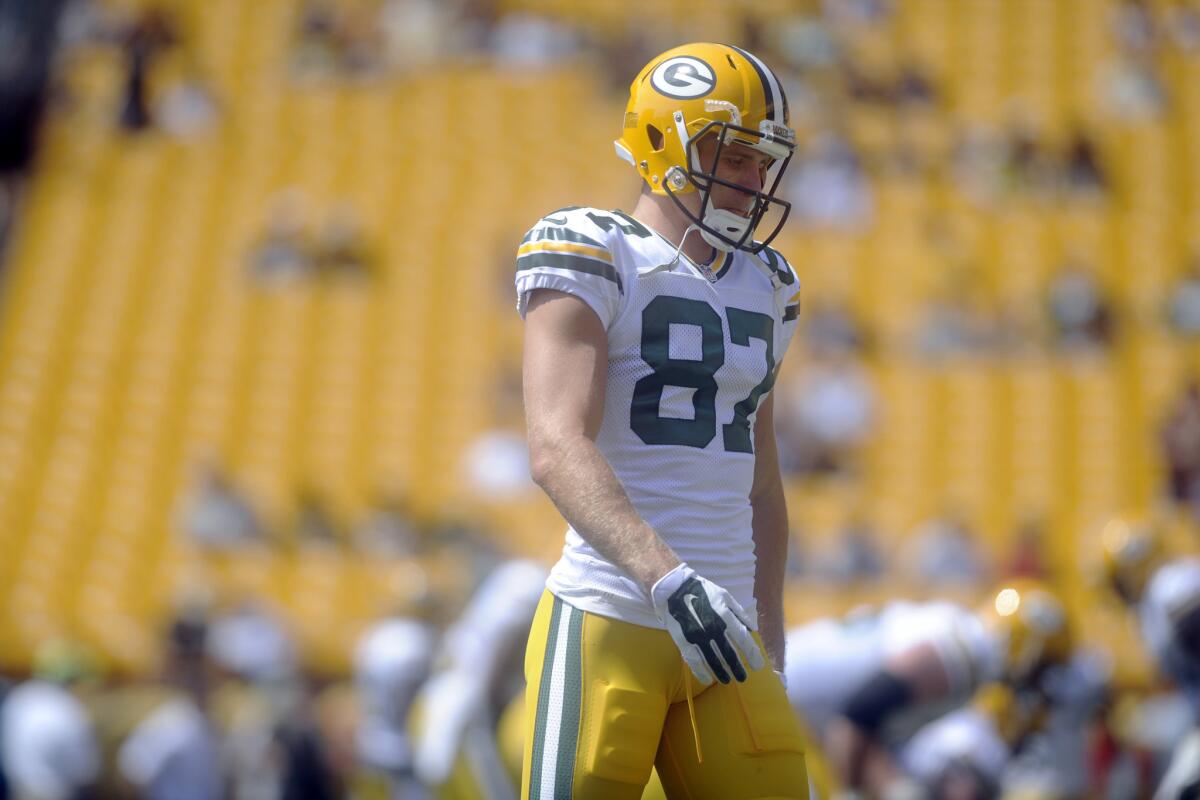 Packers wide receiver Jordy Nelson goes through warmups before a preseason game. He may miss the season after being injured during the first quarter.