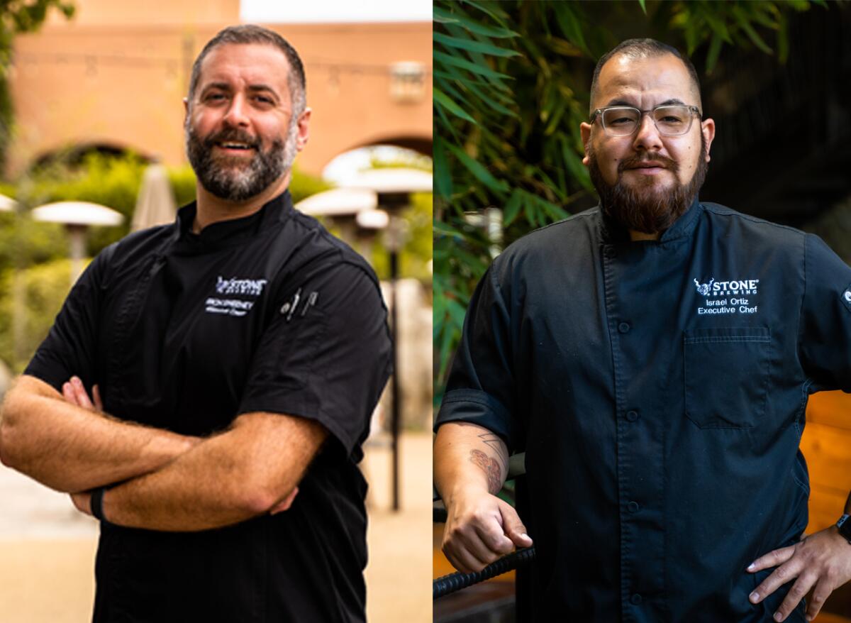 Chefs Rich Sweeney, left, and Israel Ortiz 0 Stone Brewing World Bistro & Gardens  