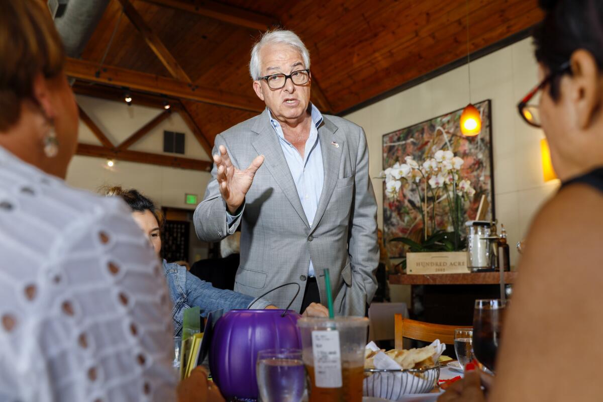 Republican candidate for governor, John Cox, speaks to attendees of the Santa Monica Republican Women Federated Gubernatorial forum in October.