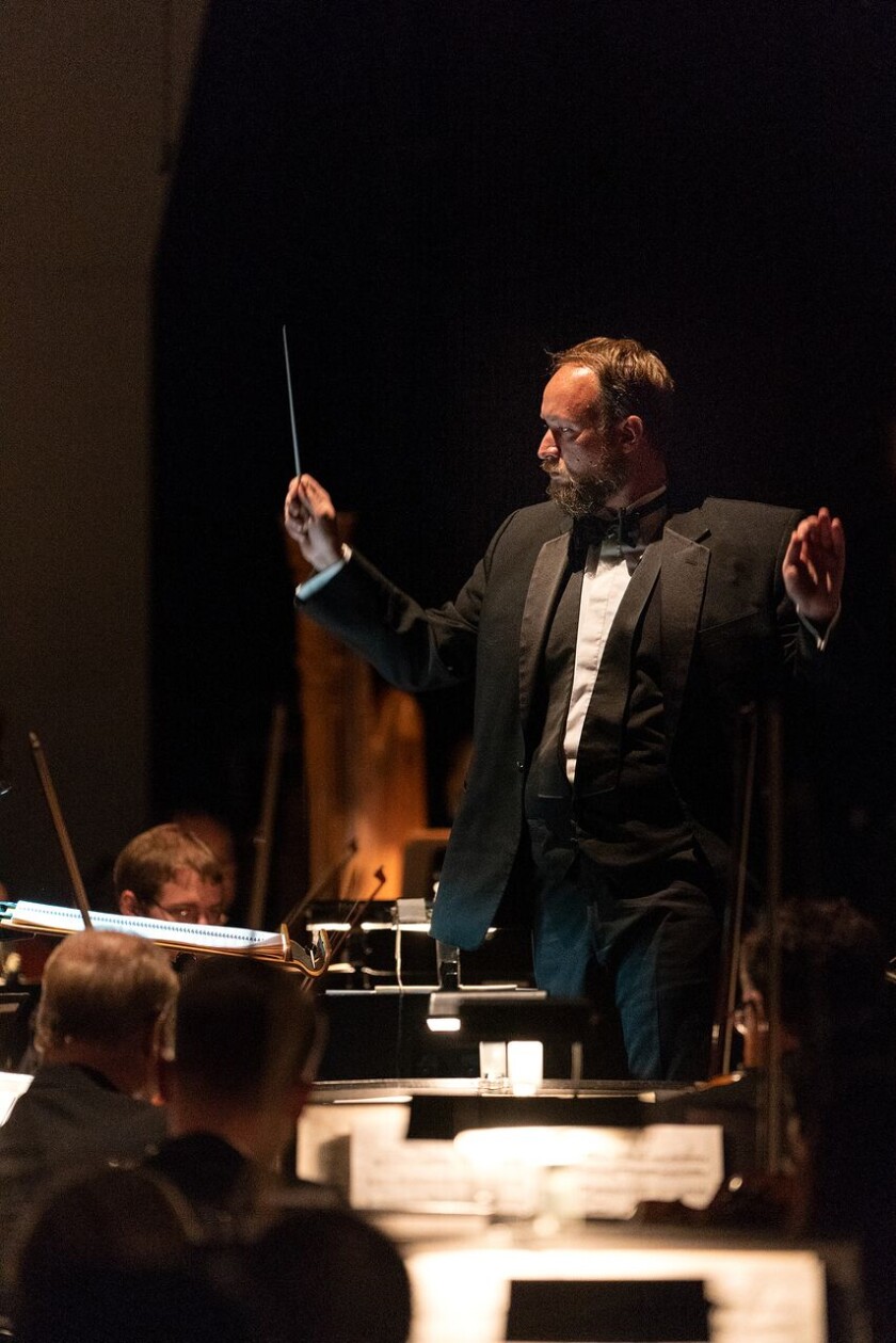 Conductor Michael Gerdes, seen here in a previous concert, led the La Jolla Symphony & Chorus during its season-closing program Sunday.