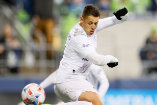 SEATTLE, WASHINGTON - NOVEMBER 01: Javier Hernandez #14 of Galaxy