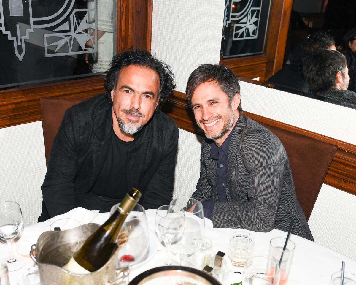 Alejandro González Iñárritu, left, and Gael García Bernal at the dinner.