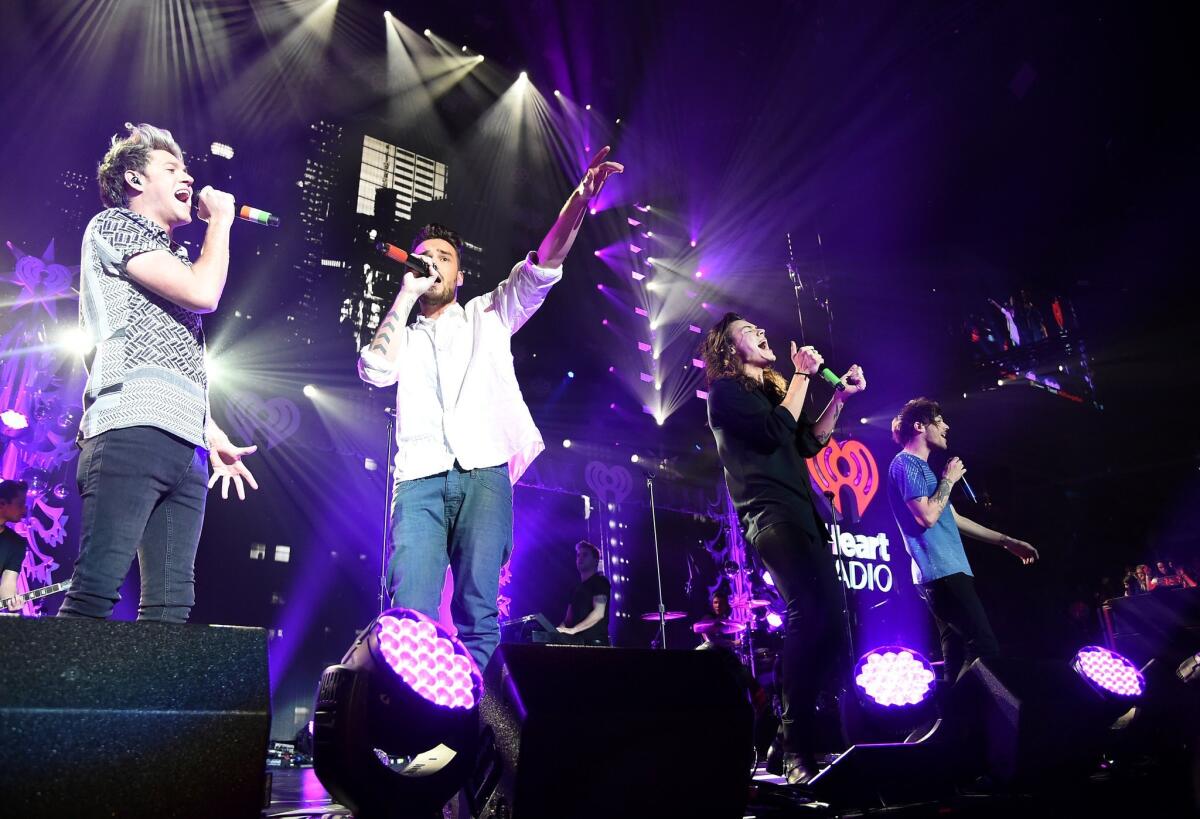 One Direction performs Friday night during KIIS-FM's Jingle Ball concert at Staples Center in Los Angeles.