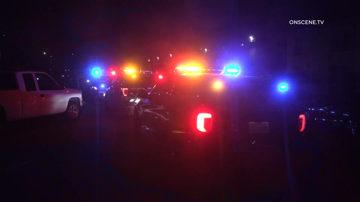 police cars at night
