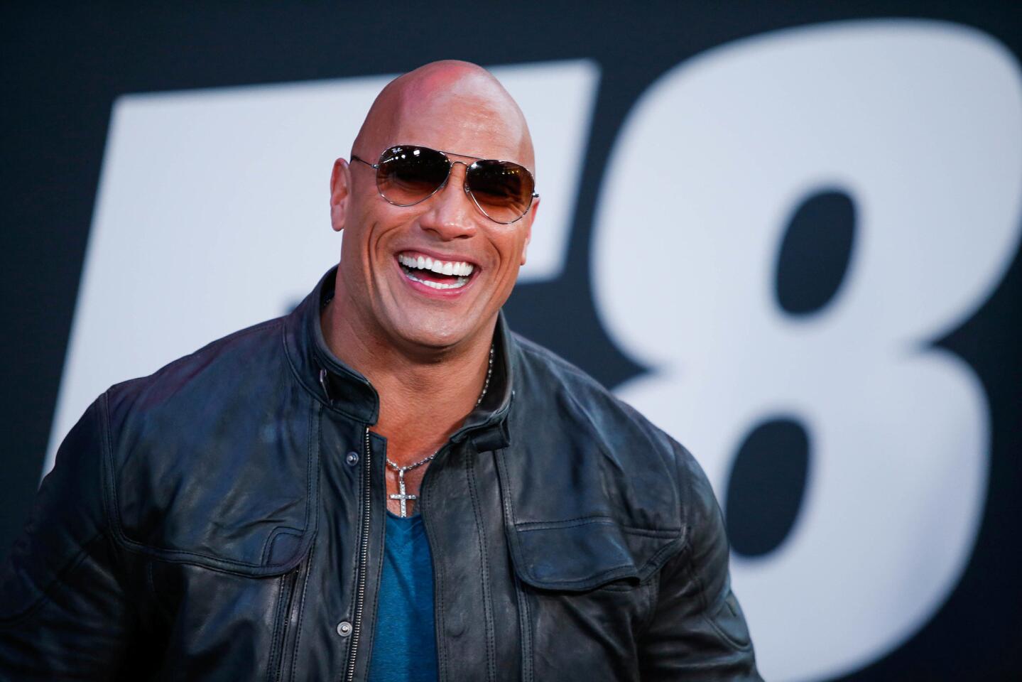 Dwayne Johnson attends 'The Fate Of The Furious' New York premiere at Radio City Music Hall in New York