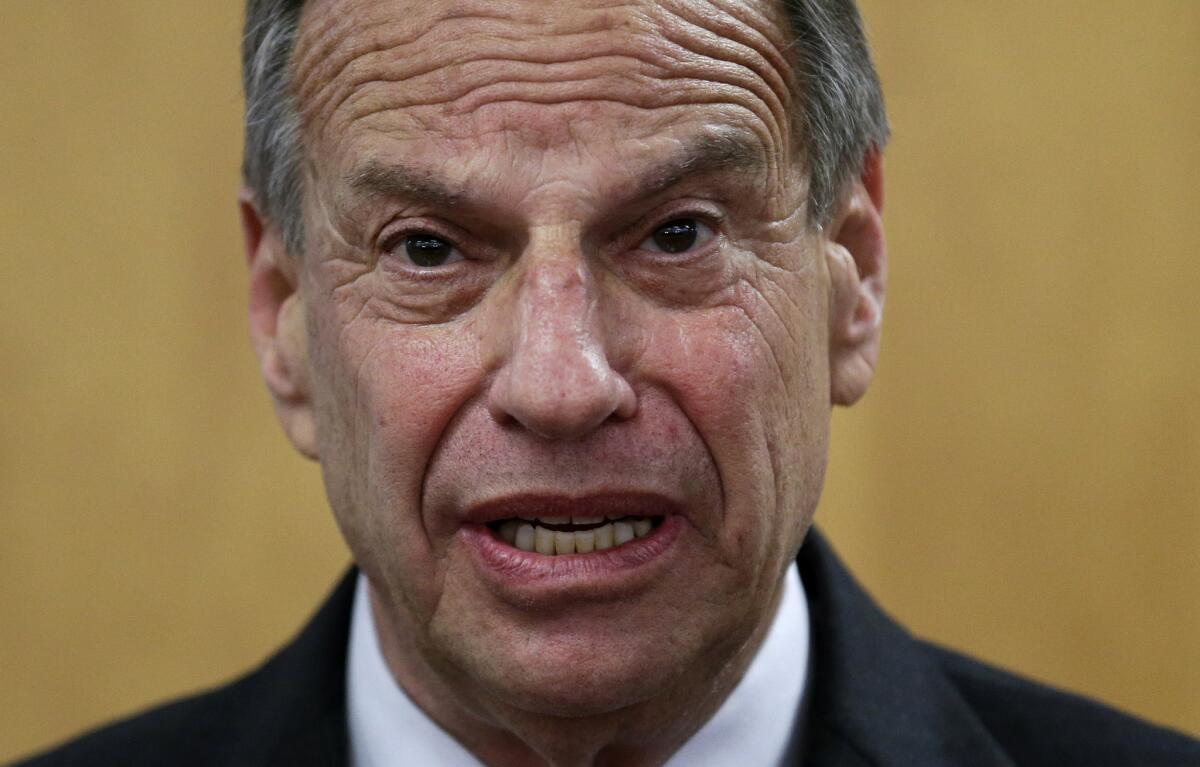 San Diego Mayor Bob Filner speaks during a news conference at city hall. Filner said he will undergo therapy after less than a year in office amid allegations that he sexually harassed women.