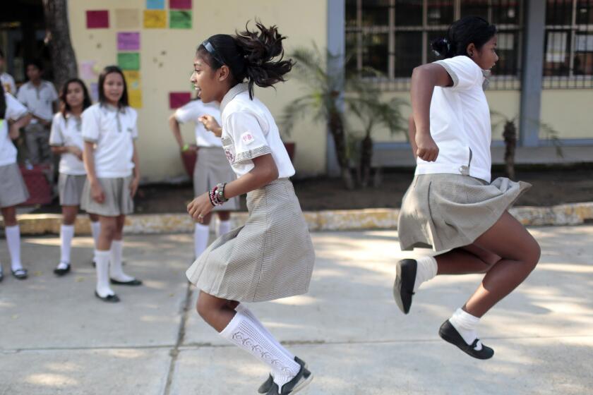 Students play at recess in Acapulco.