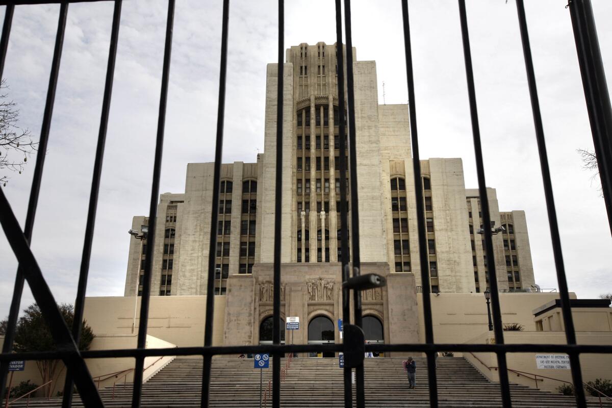 A woman is suing the county after a nurse at Los Angeles County-USC Medical Center, shown in 2008, allegedly shared a picture of the woman's eyes gouged with pencils.