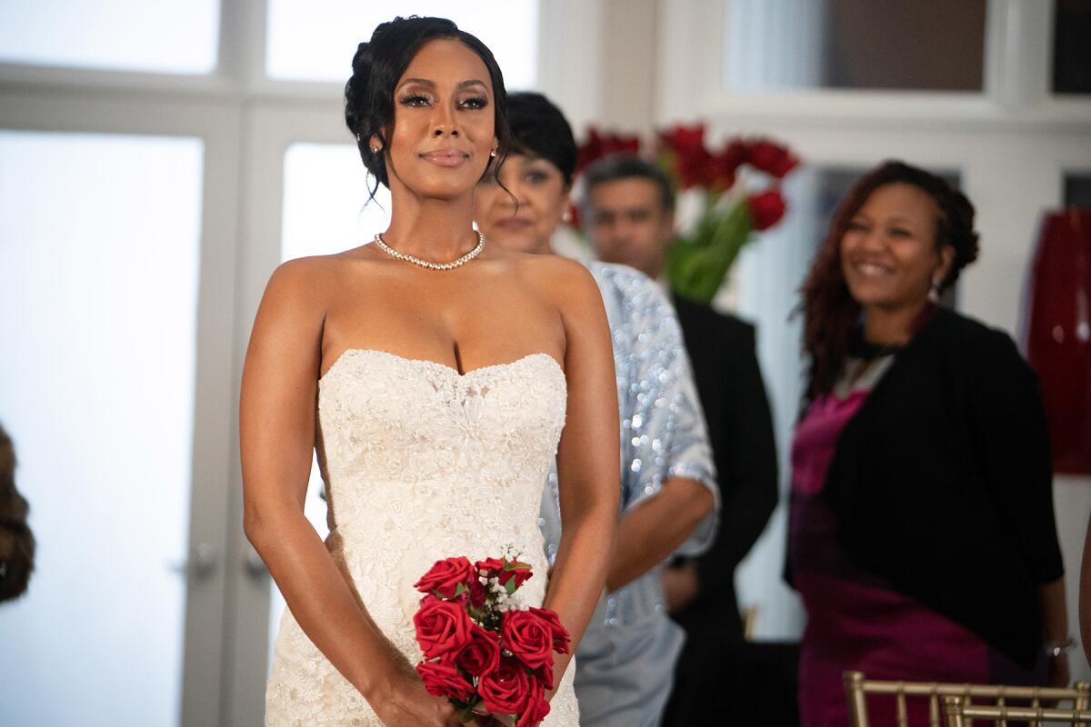 Actor Keri Hilson is a bride in a scene from the Lifetime TV movie "Lust: A Seven Deadly Sins Story"