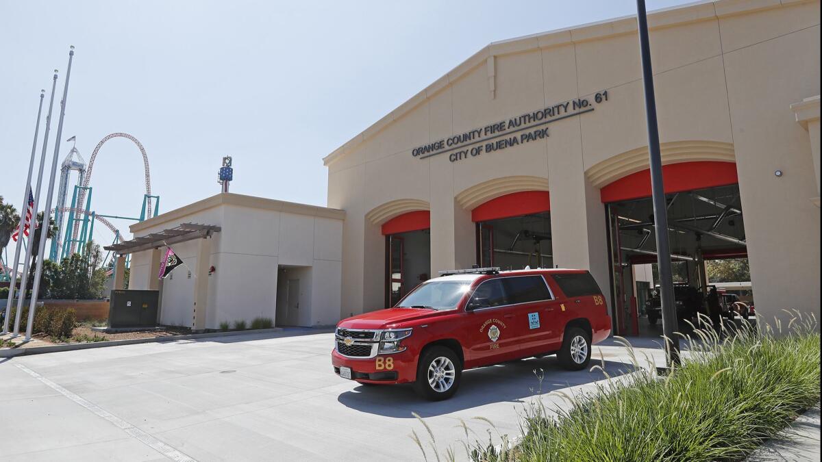 The newly renovated Orange County Fire Authority Station 61 is directly across from Knott's Berry Farm in Buena Park.