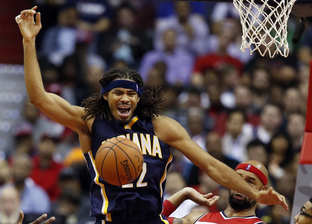 Indiana Pacers forward Chris Copeland loses control of the ball against Washington back in November.