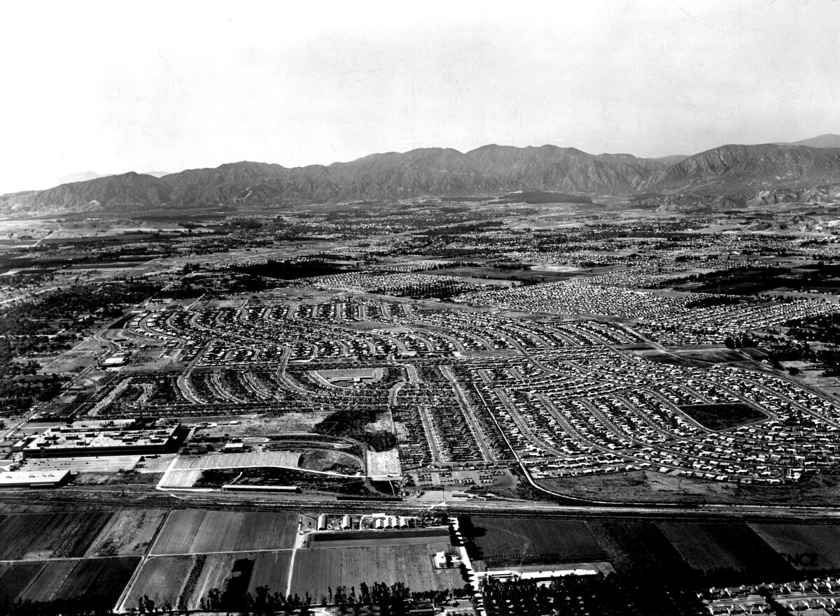 Aerial photograph of San Fernando Valley in 1953
