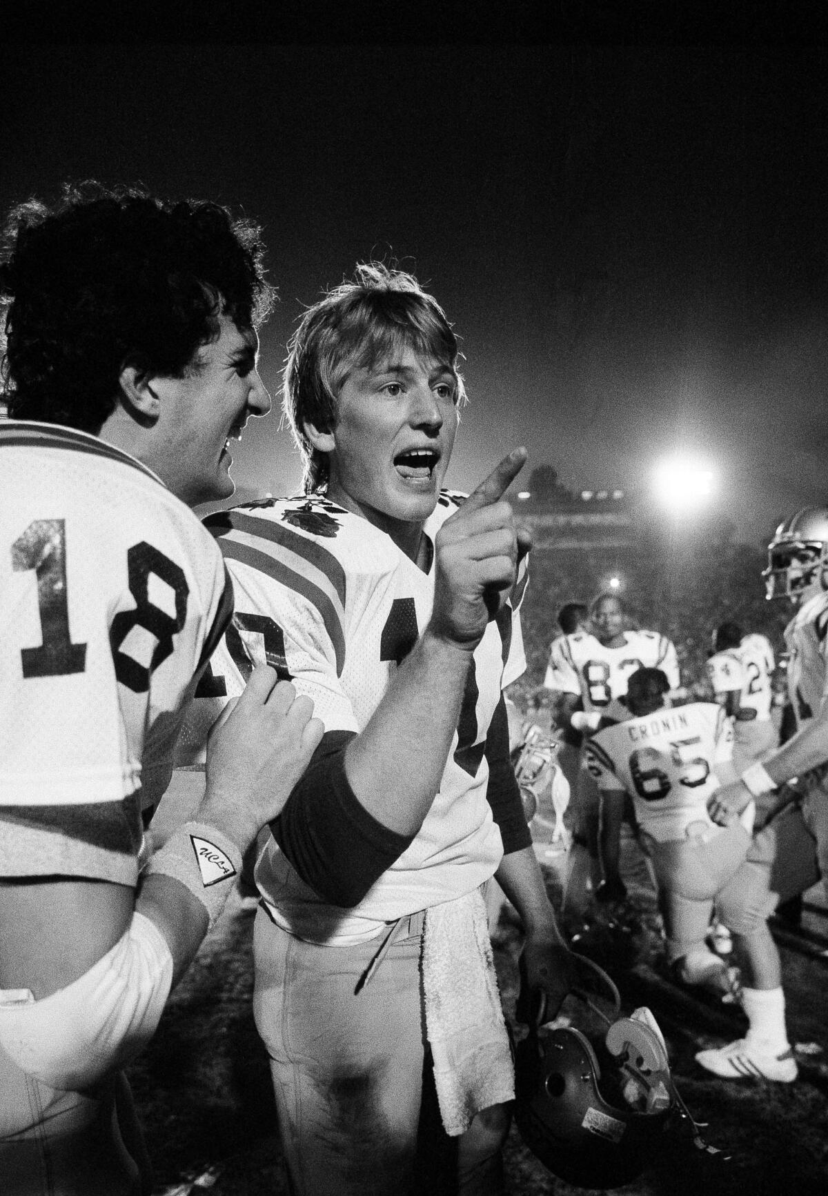UCLA quarterback Rick Neuheisel during the closing moments of UCLA's 45-9 win over Illinois in the 1984 Rose Bowl game.