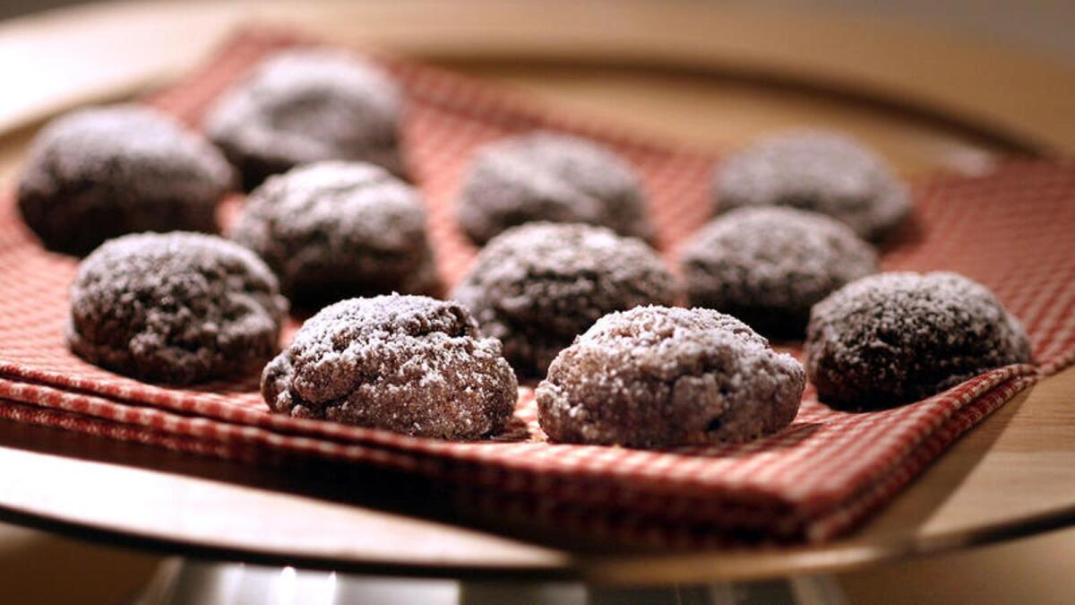 Chocolate sparkle cookies.