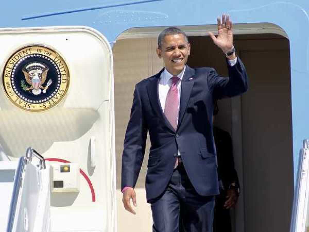 President Obama arrives in West Palm Beach, Fla., for his final debate with Republican Mitt Romney.