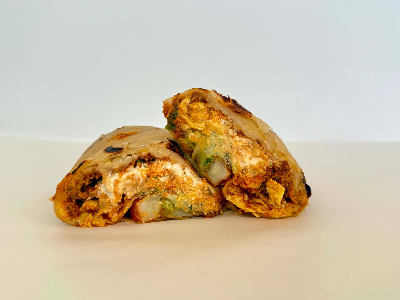 Burrito El Ranchero with chorizo rojo from Masa y Taza