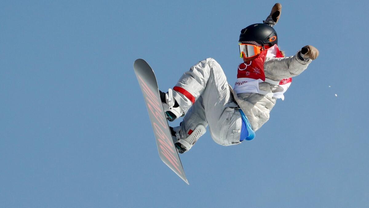 U.S. snowboarder Jamie Anderson goes for gold during the women's big air final on Feb. 22.