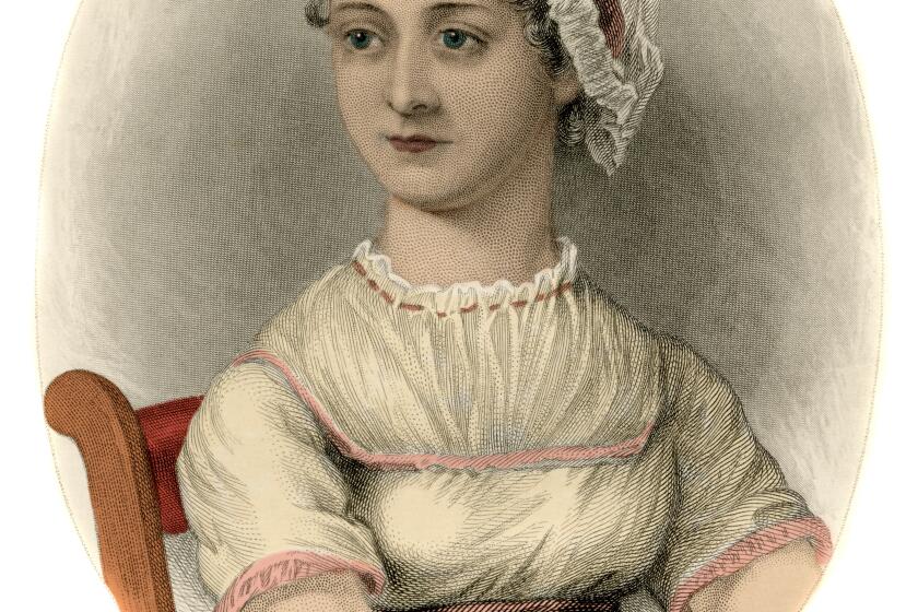 Jane Austen. Portrait of English writer Jane Austen 1775-1817. Engraving, 1870.