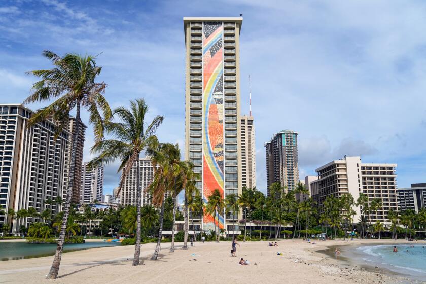 The iconic Rainbow tower of the Hilton Hawaiian Village.
