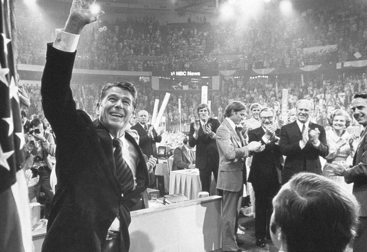 Ronald Reagan at the 1976 Republican National Convention in Kansas City. 