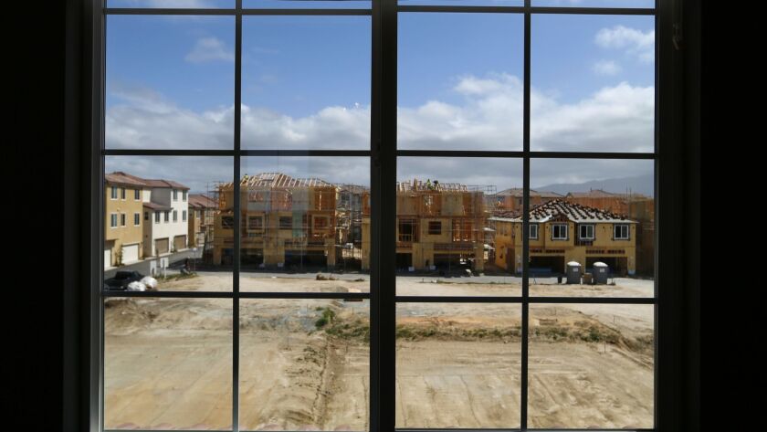 New homes under construction in Chula Vista's Otay Ranch development in April.