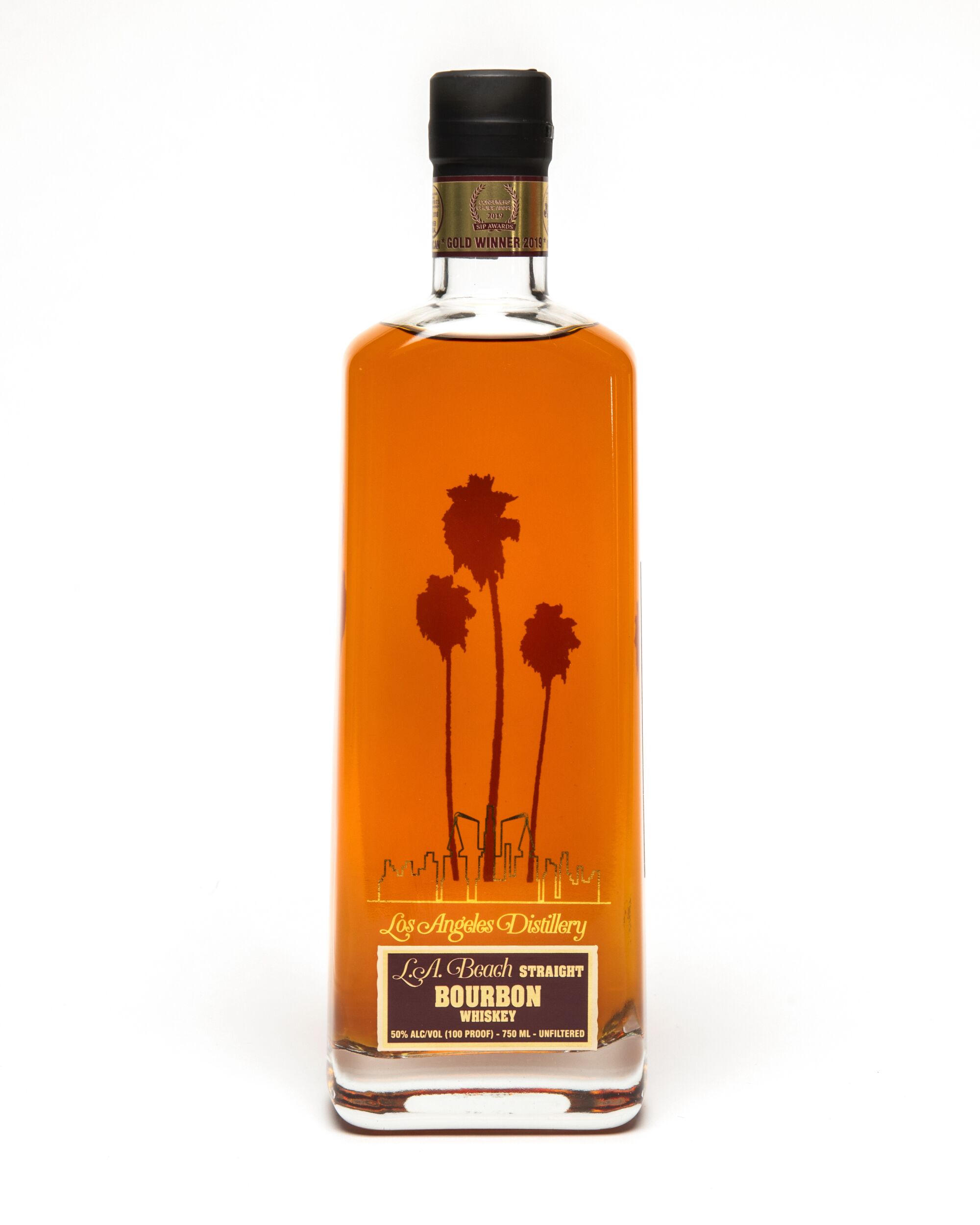 LA Beach Straight Bourbon Whiskey bottle
