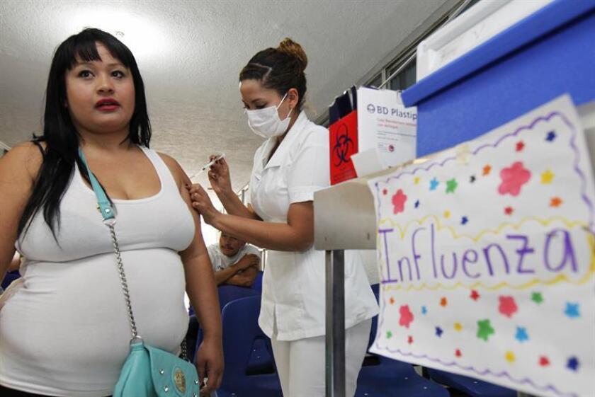 Una integrante de la secretaría de salud de Jalisco (México), aplica una vacuna contra la "influenza" el lunes 7 de marzo de 2016, como parte de la campaña contra la enfermedad en el país, en Guadalajara (México). EFE/Archivo