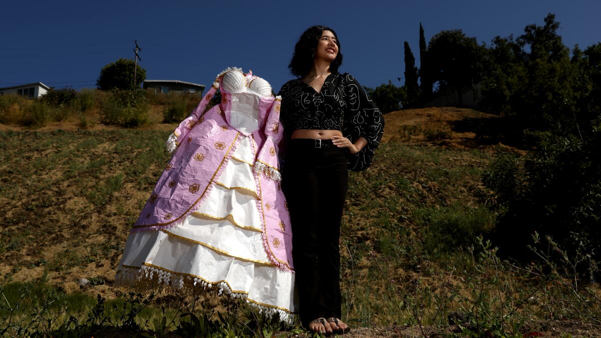 neon duct tape dress How a Skyline High School graduate made a prom dress entirely out of duct tape