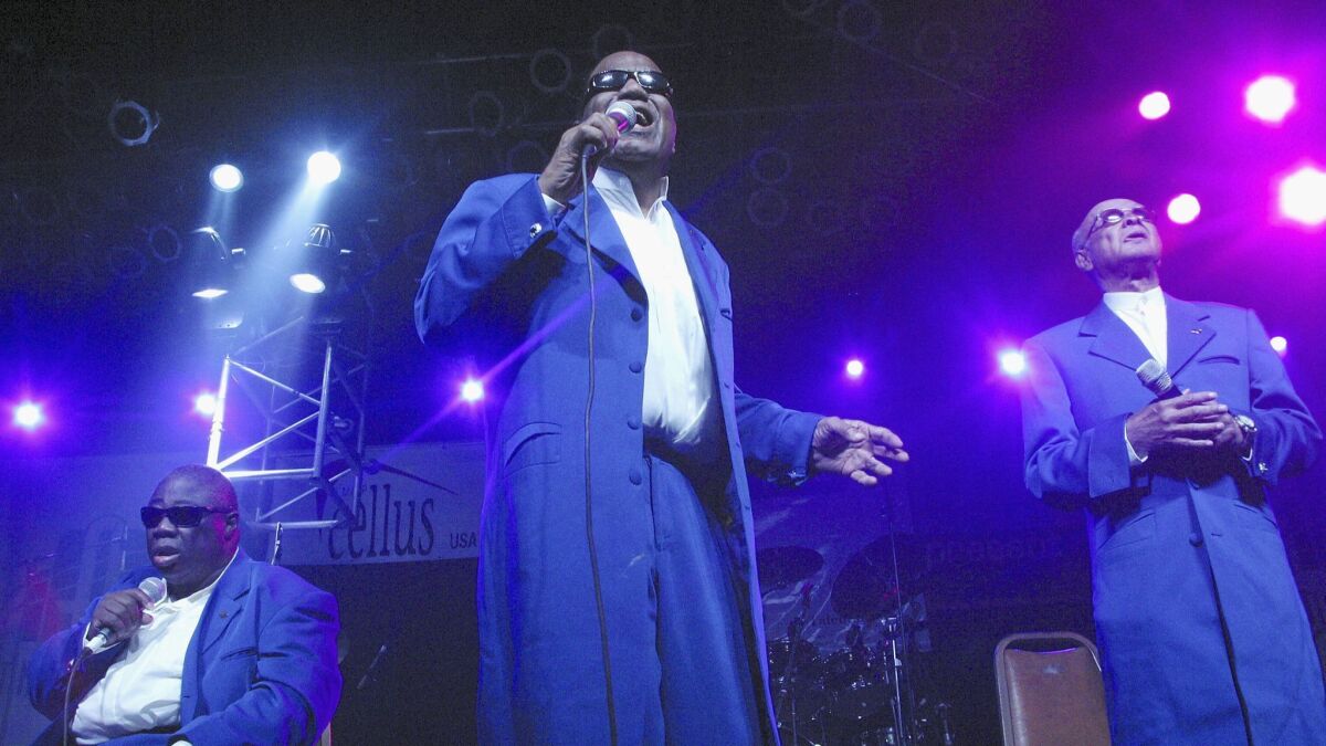 Clarence Fountain (center) and The Blind Boys of Alabama perform during the 2005 South By South West Music Festival in Austin, Texas.